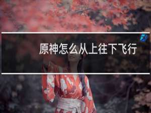 原神怎么从上往下飞行