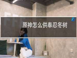 原神怎么供奉忍冬树
