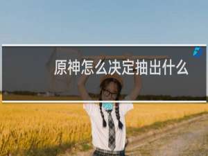 原神怎么决定抽出什么