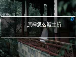 原神怎么减土抗