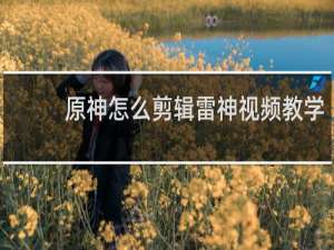 原神怎么剪辑雷神视频教学