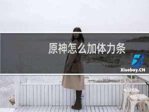 原神怎么加体力条