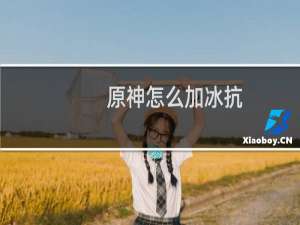 原神怎么加冰抗