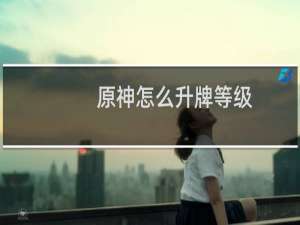 原神怎么升牌等级