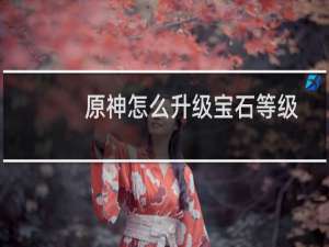 原神怎么升级宝石等级