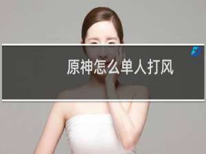原神怎么单人打风