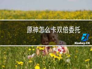 原神怎么卡双倍委托