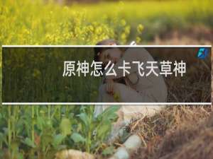 原神怎么卡飞天草神