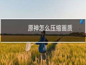 原神怎么压缩画质