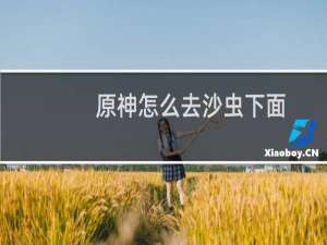 原神怎么去沙虫下面