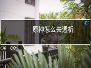 原神怎么去透析