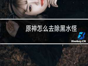 原神怎么去除黑水怪
