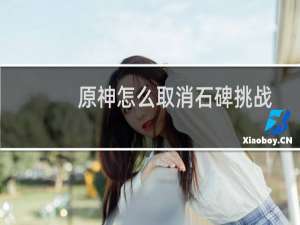原神怎么取消石碑挑战