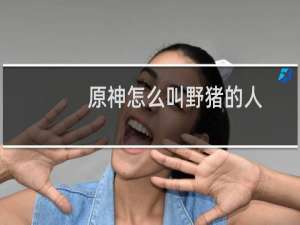 原神怎么叫野猪的人