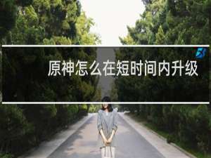 原神怎么在短时间内升级