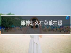 原神怎么在菜单拍照