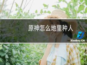 原神怎么地里种人