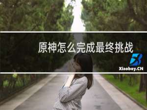 原神怎么完成最终挑战