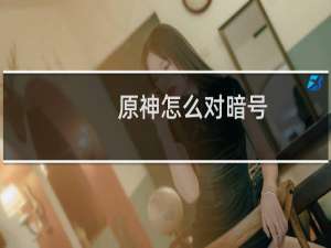 原神怎么对暗号