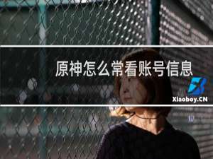 原神怎么常看账号信息