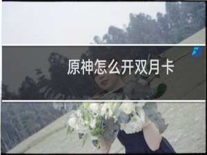原神怎么开双月卡