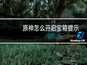 原神怎么开启宝箱提示