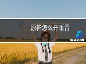 原神怎么开采雷