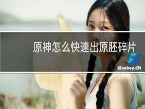 原神怎么快速出原胚碎片