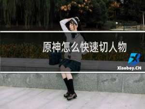 原神怎么快速切人物