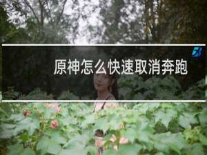 原神怎么快速取消奔跑