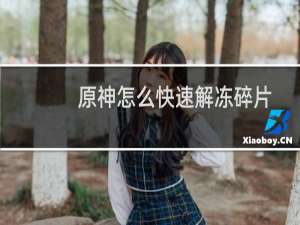 原神怎么快速解冻碎片