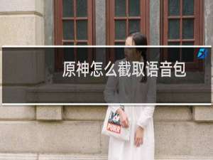 原神怎么截取语音包