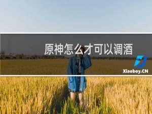 原神怎么才可以调酒
