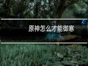 原神怎么才能御寒