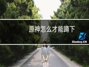 原神怎么才能蹲下