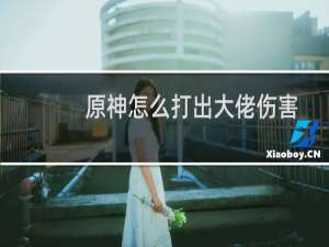 原神怎么打出大佬伤害