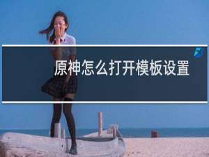 原神怎么打开模板设置