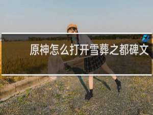 原神怎么打开雪葬之都碑文