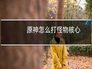 原神怎么打怪物核心