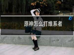 原神怎么打维系者