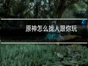 原神怎么找人跟你玩