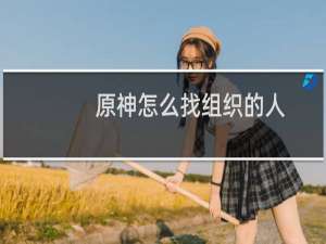 原神怎么找组织的人
