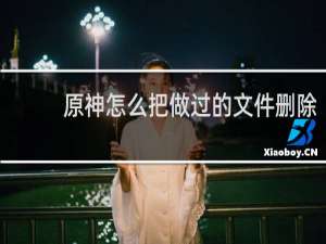 原神怎么把做过的文件删除