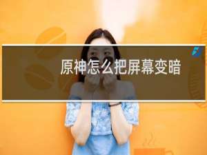 原神怎么把屏幕变暗