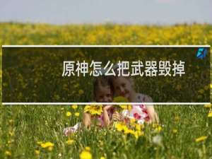 原神怎么把武器毁掉