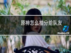 原神怎么抽分给队友