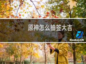 原神怎么抽签大吉