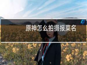 原神怎么拍摄报菜名