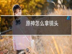 原神怎么拿镜头