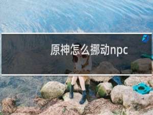 原神怎么挪动npc